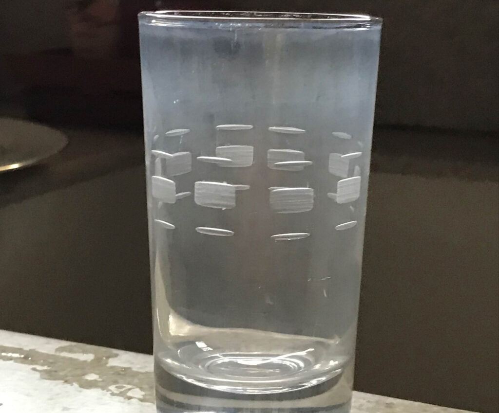 Dishes and Glasses Have Water Spots.